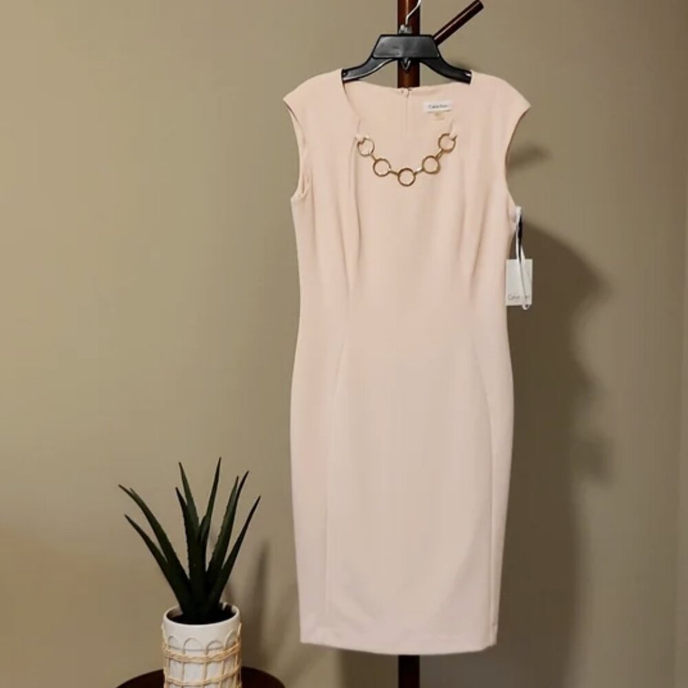 Calvin Klein Sheath Dress Pale Pink